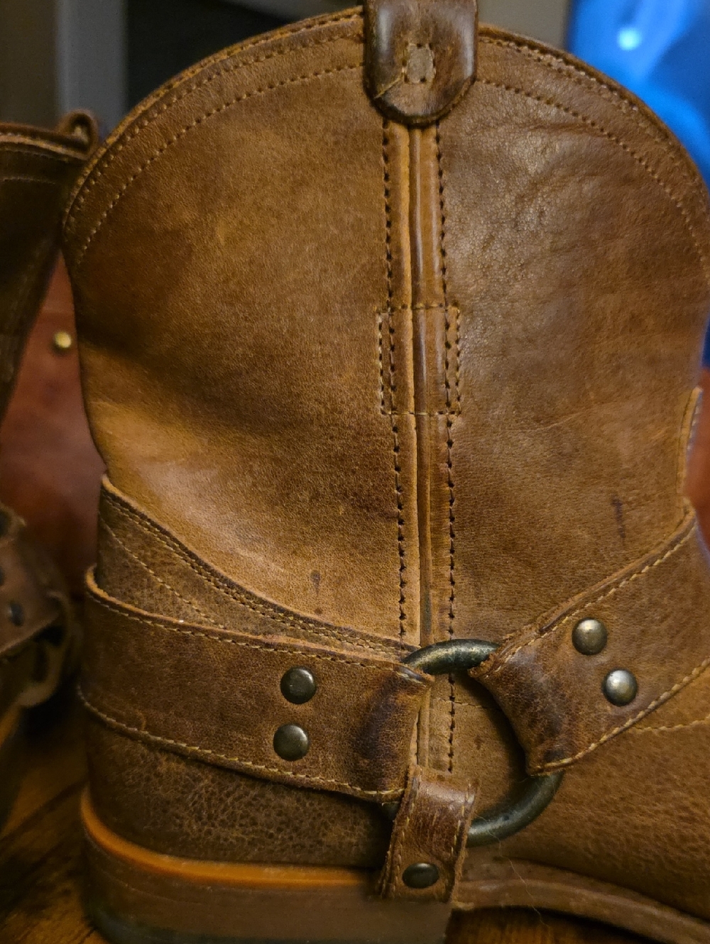 Women’s Brown Leather Harness Boots, Size 7 1/5 - Picture 16 of 16